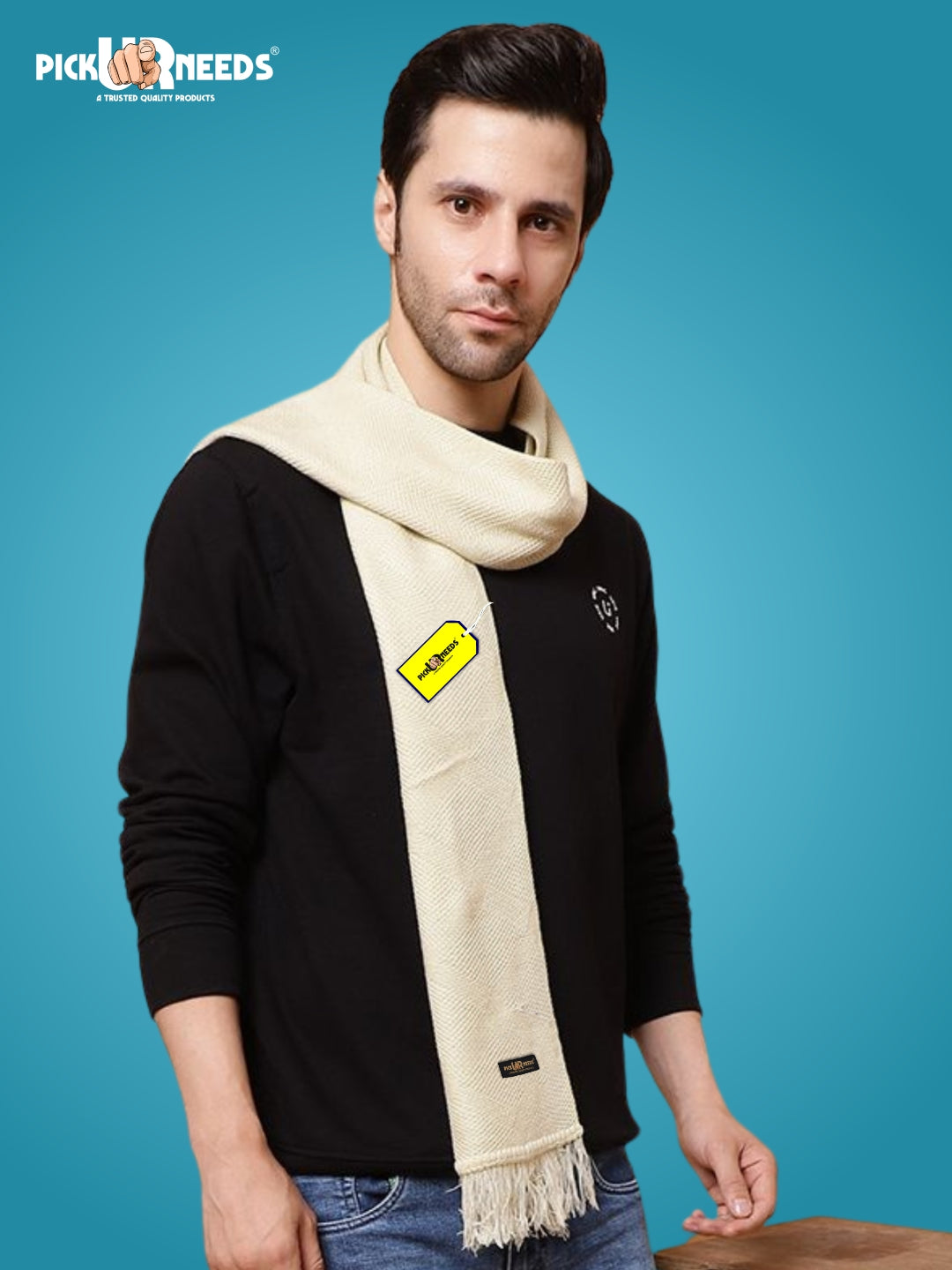 Pick Ur Needs Premium Soft, Warm & Breathable Wool Blend Winter Scarf for Men Fashionable Elegant Muffler