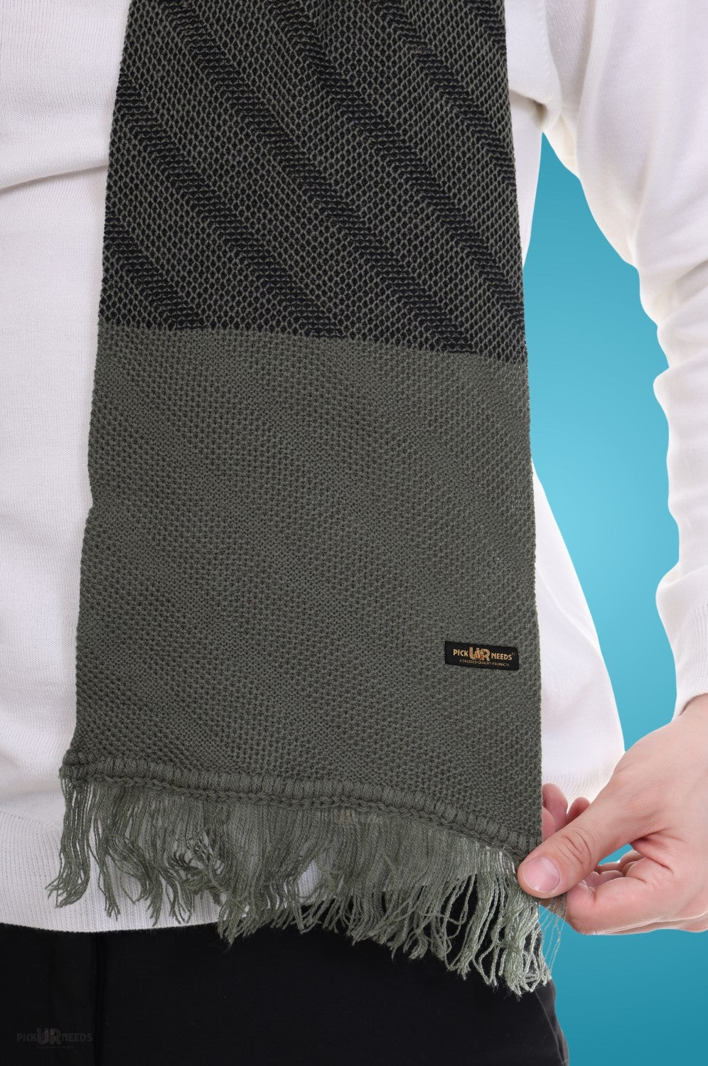Pick Ur Needs Men’s Premium Winter Scarf Soft Knitted Muffler with Diamond Pattern Warm, Stylish & Lightweight for Cold Weather