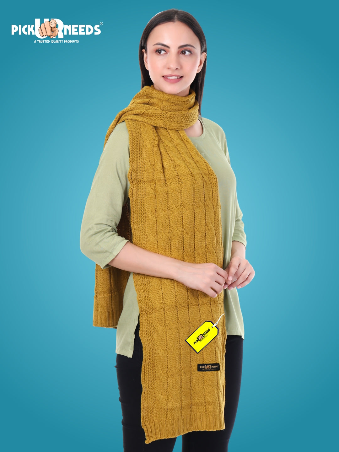 Pick Ur Needs Women’s Woolen Muffler Soft & Warm Knitted Scarf Winter Neck Wrap Premium Acrylic Wool Stylish Hand-Washable