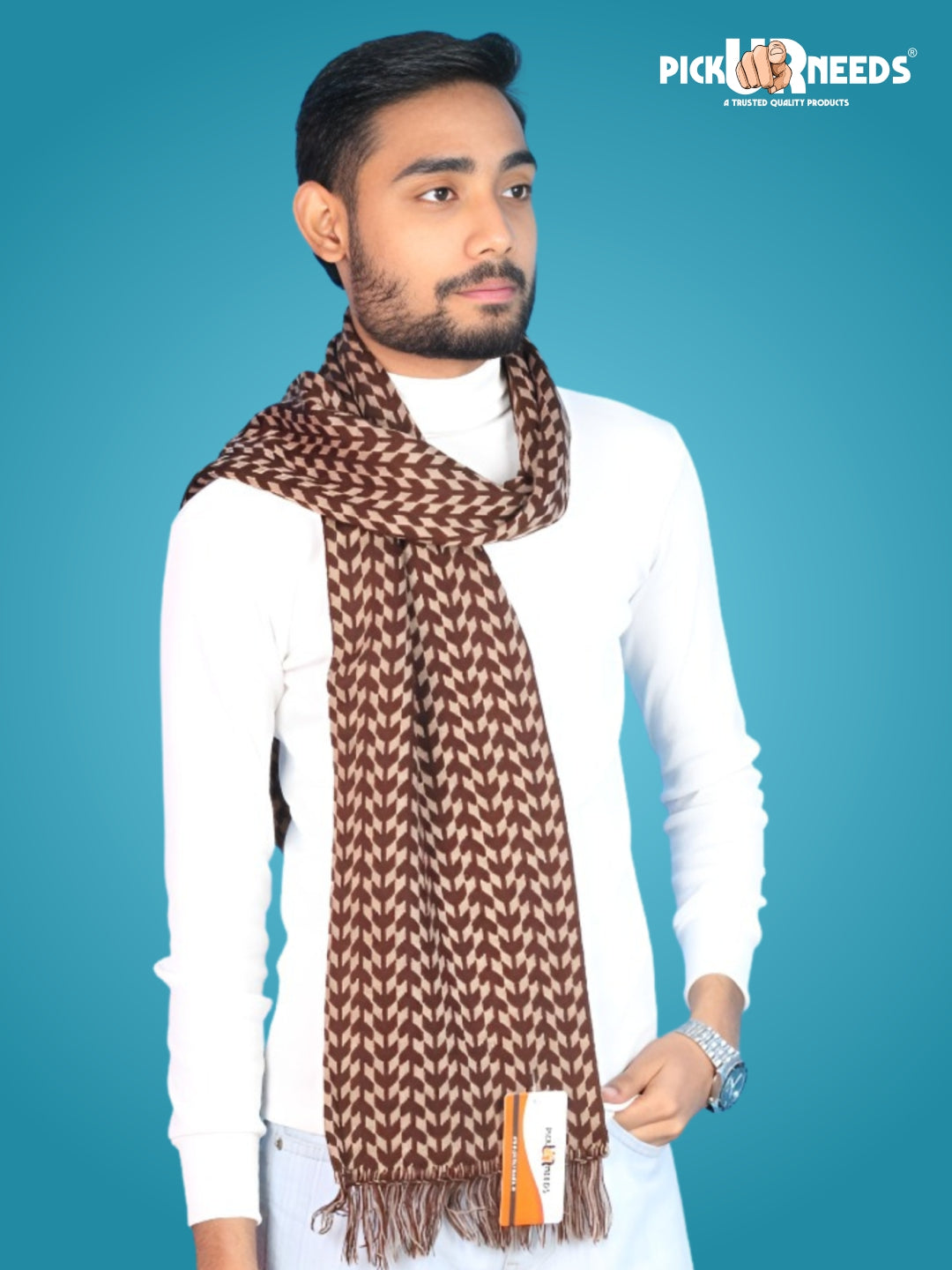 Pick Ur Needs Men’s Knit Winter Muffler Wool-Blend Scarf for Men Stylish Warm Muffler for Office, Casual & Travel Wear