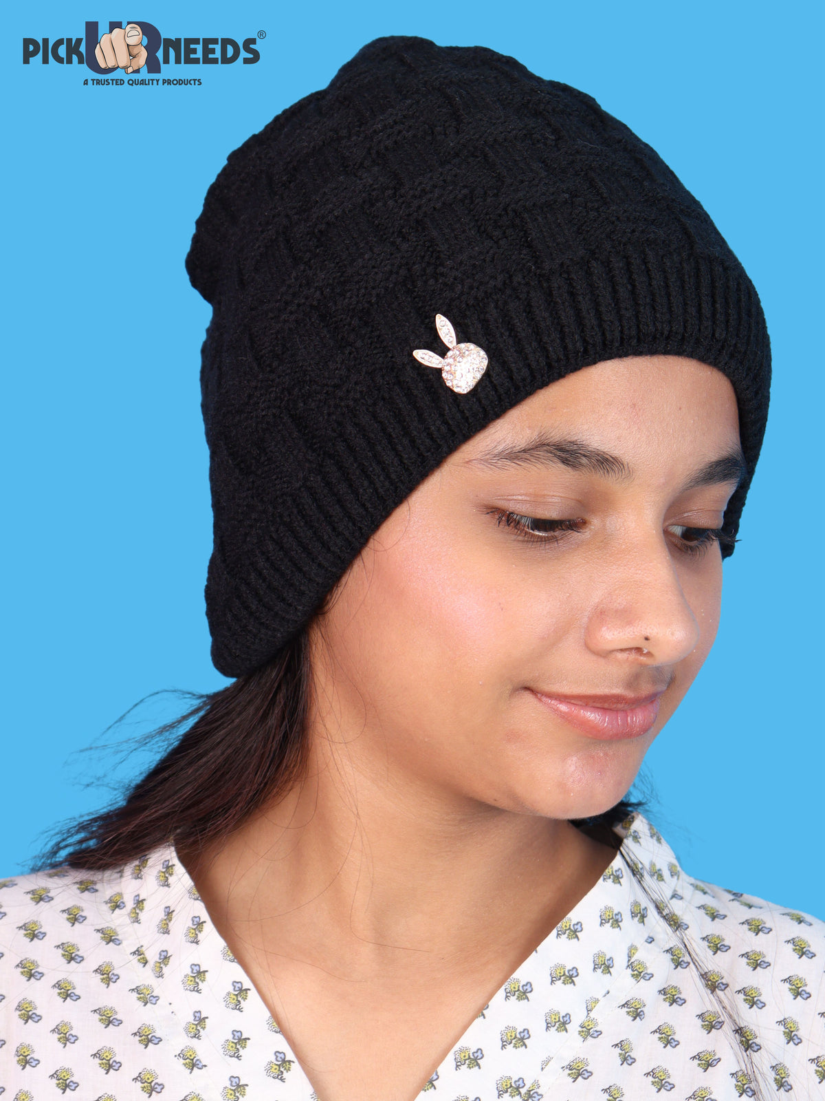 Pick Ur Needs Stylish Winter Cap for Women & Girls Warm Cozy Stretchable with Soft Knit Fabric