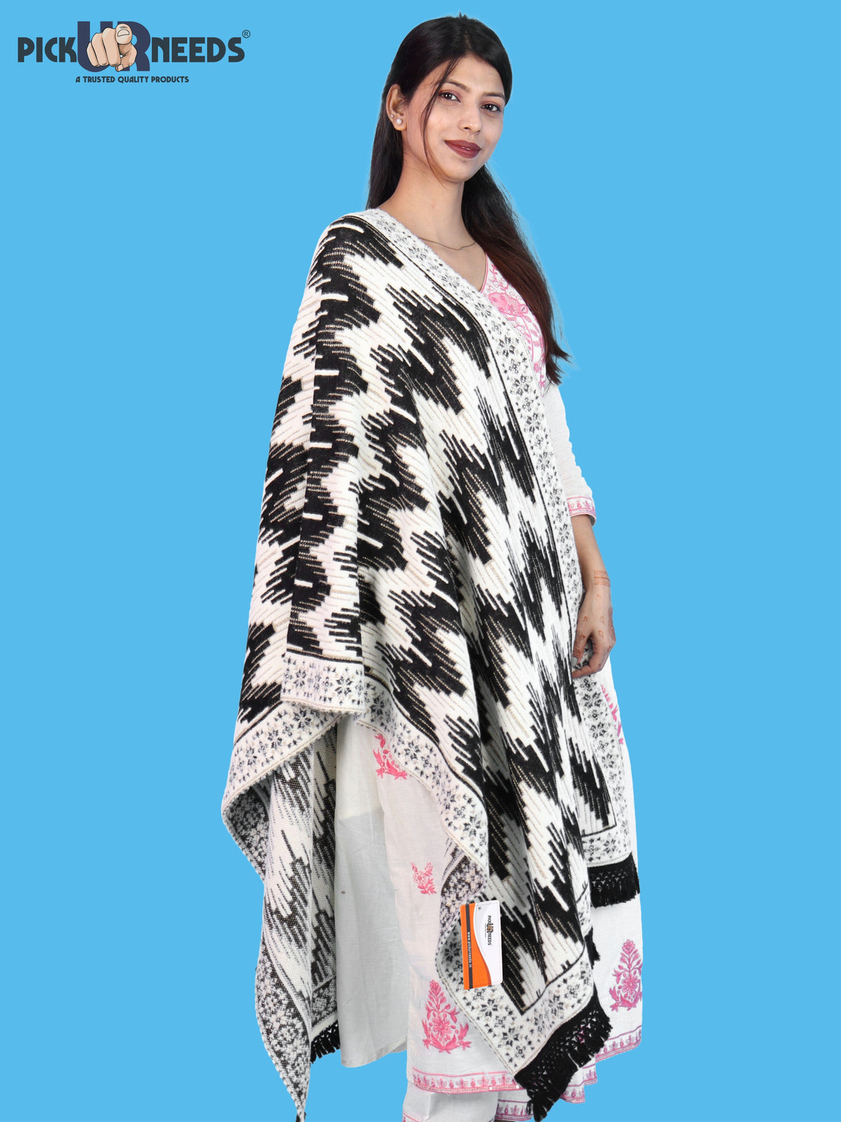 Pick Ur Needs Premium Wool Shawl For Womens & Girls Winter Muffler Soft Knitted Designer Wrap Warm Stole
