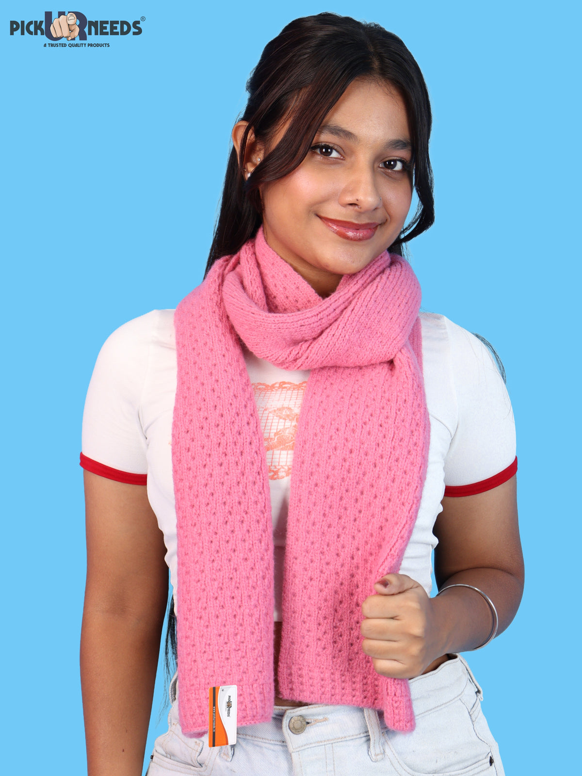 Pick Ur Needs Womens Soft Muffler Scarf, Lightweight Knitted Winter Stole, Warm & Cozy Long Neck Wrap for Women & Girls