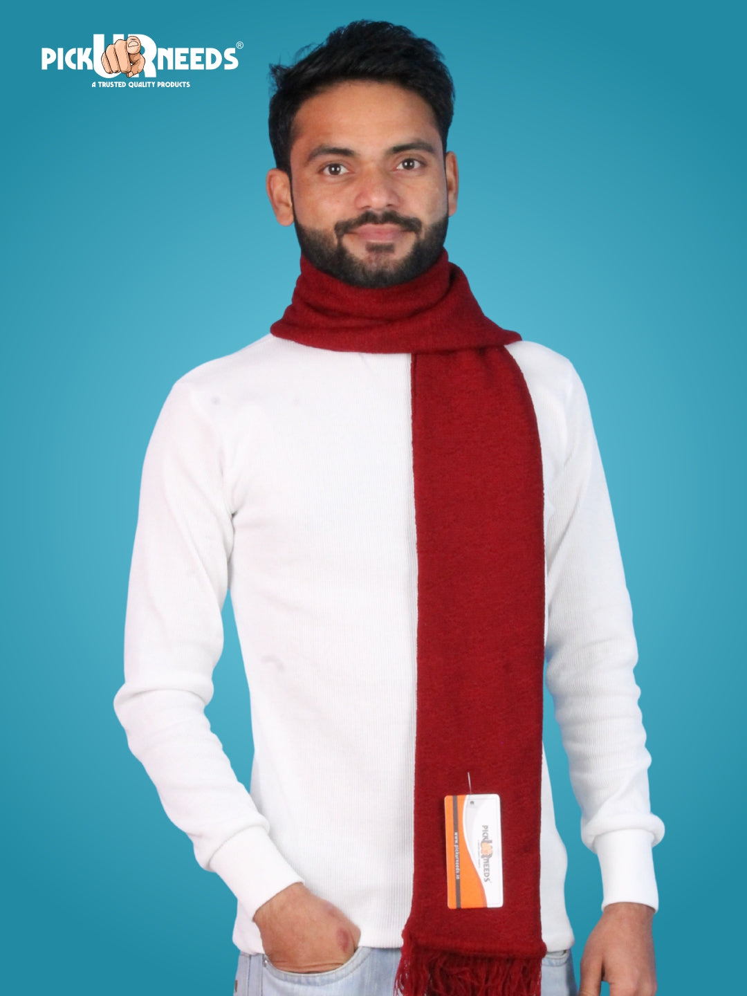 Pick Ur Needs Premium Soft Winter Muffler for Men Lightweight Warm Woolen Scarf Stylish Neck Muffler for Outdoor & Casual Use