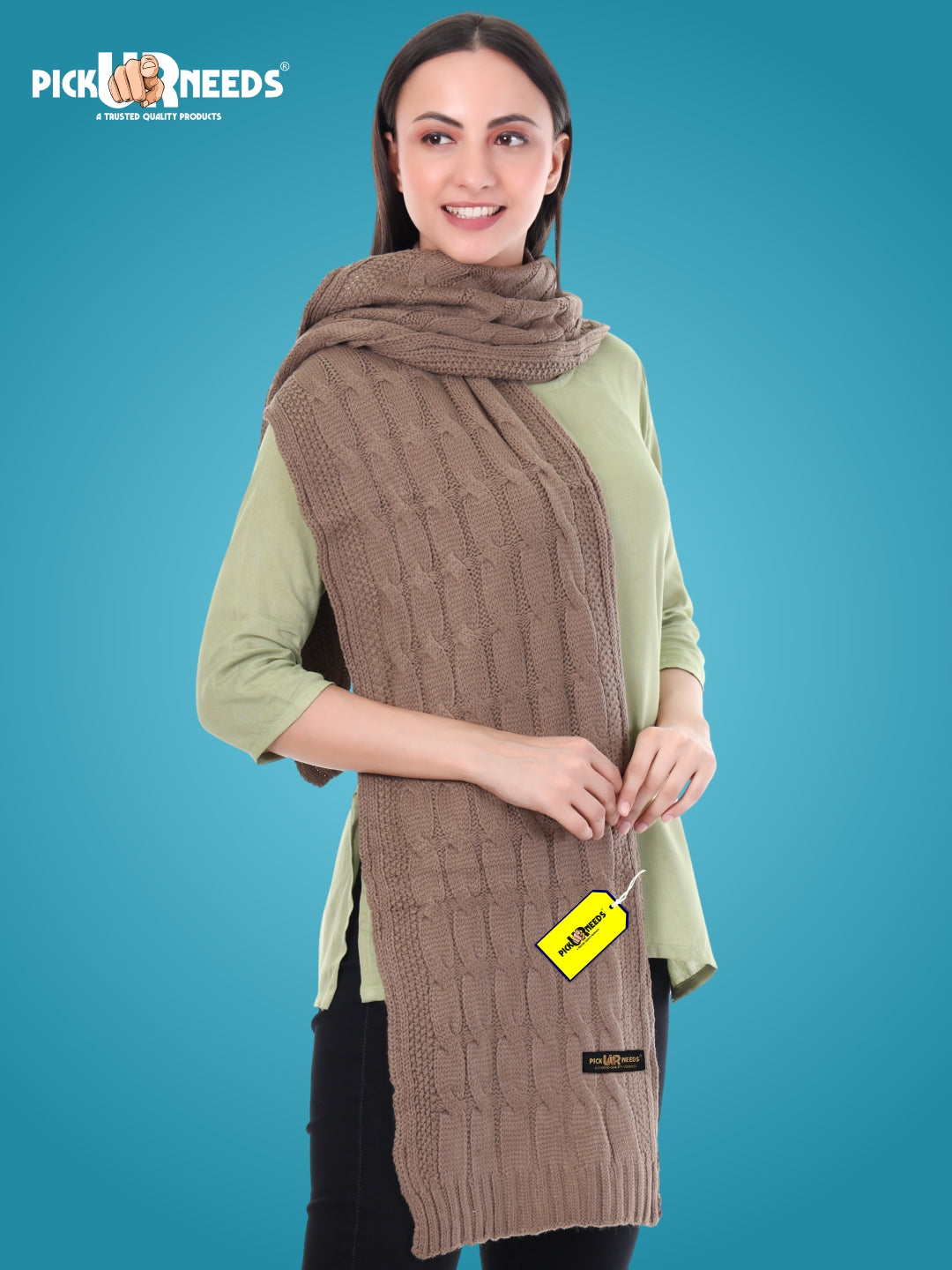 Pick Ur Needs Women’s Woolen Muffler Soft & Warm Knitted Scarf Winter Neck Wrap Premium Acrylic Wool Stylish Hand-Washable