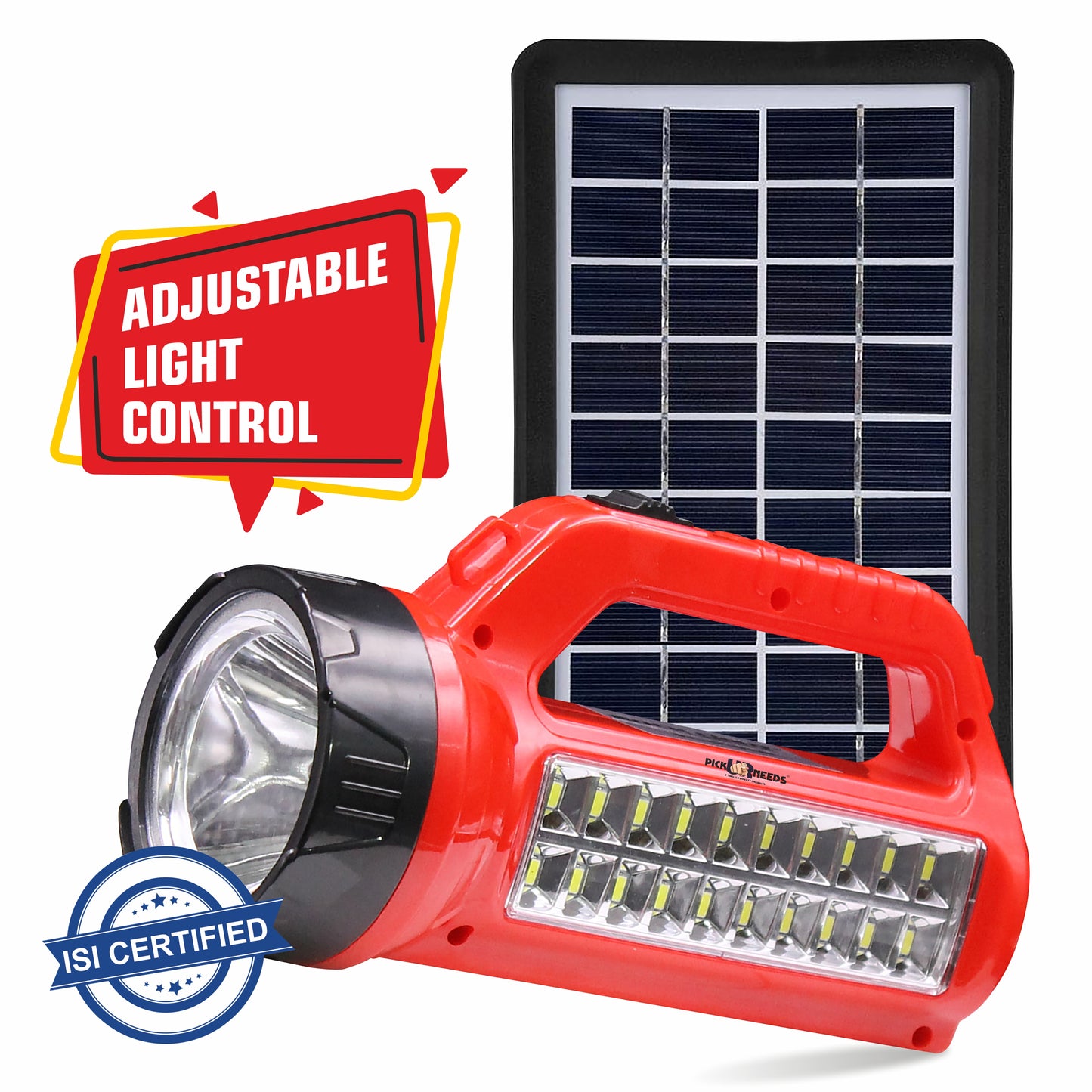 Pick Ur Needs 50W Rechargeable Torch Light With Support Solar Charge Laser + 20 SMD Bright LED 5 hrs Lantern Emergency Light