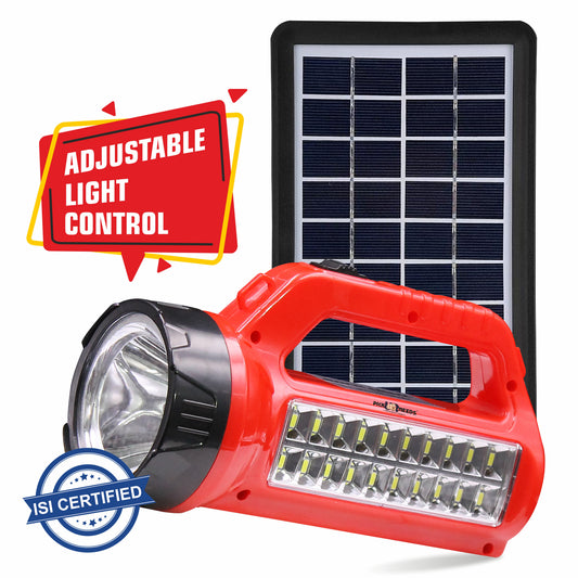 Pick Ur Needs 50W Rechargeable Torch Light With Support Solar Charge Laser + 20 SMD Bright LED 5 hrs Lantern Emergency Light