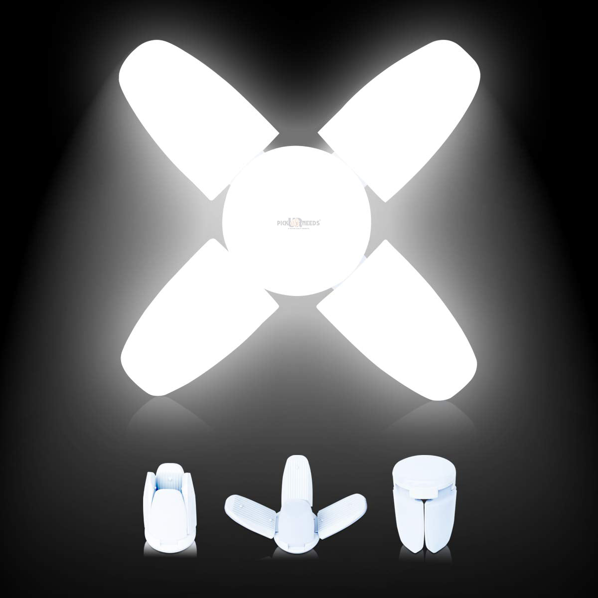 Pick Ur Needs Foldable LED Fan Bulb Light B22 28W With LED Blade Bulb