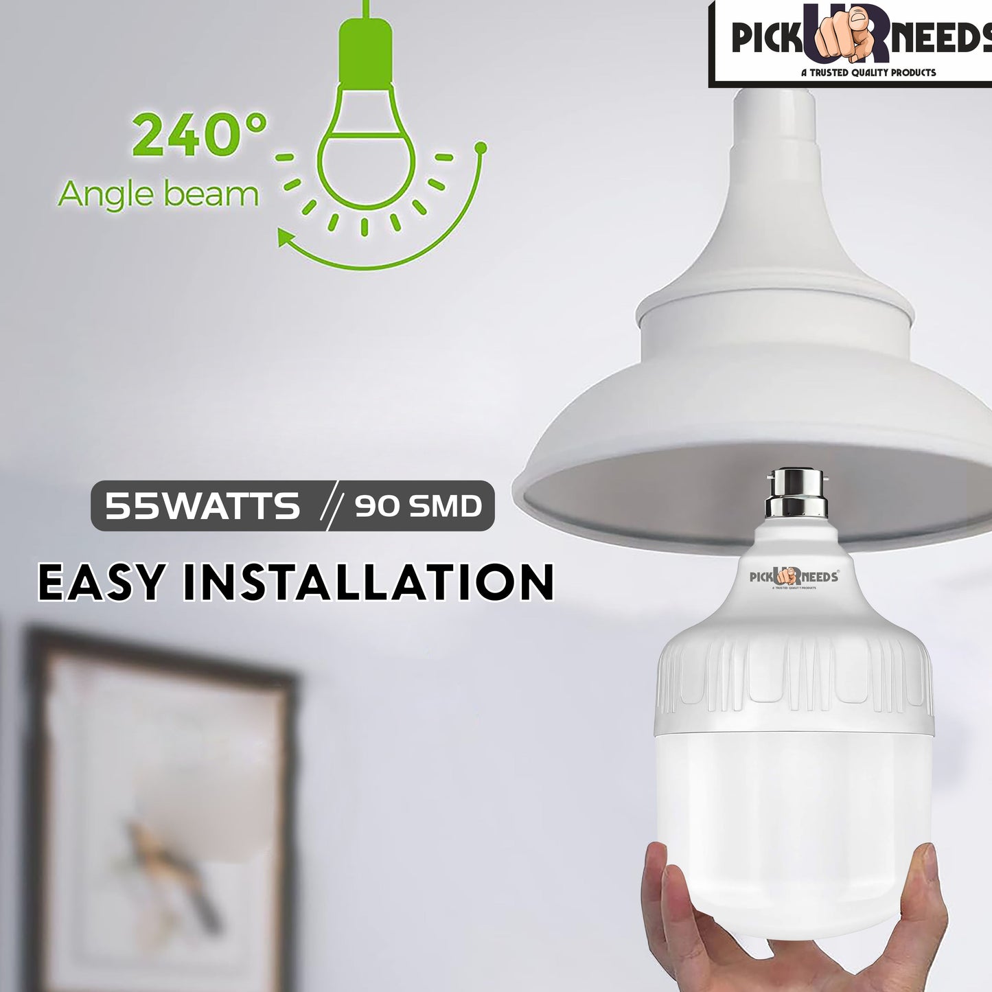 Pick Ur Needs 55 Watt High Brightness Bulb With 75 SMD LED B22 D AC Bulb 0 hrs Bulbs Emergency Light  (White)
