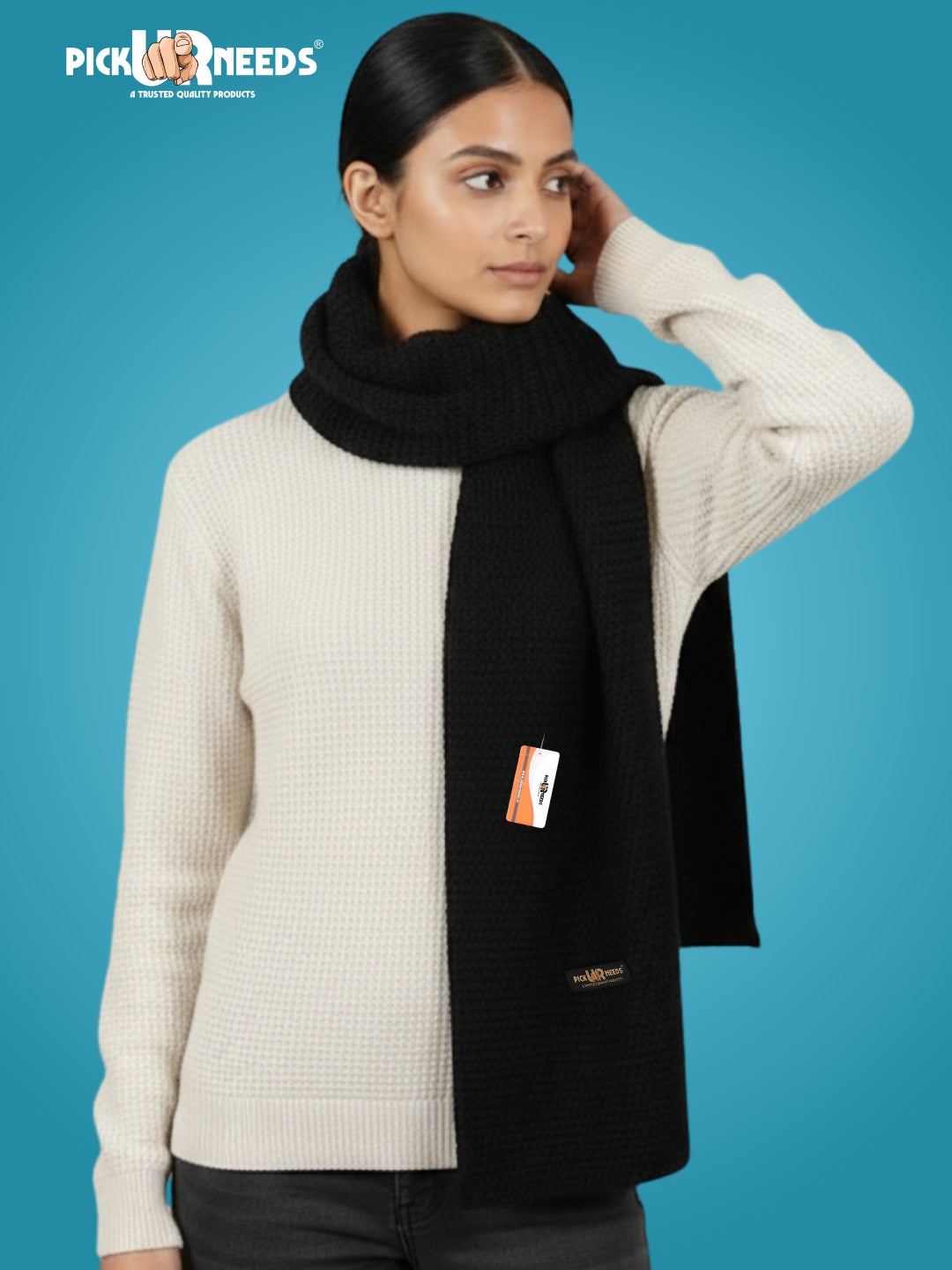 Pick Ur Needs Women's Knit Shawl Wrap with Border Soft, Warm & Lightweight Winter Stole Elegant Tan Bordered Scarf for Girls