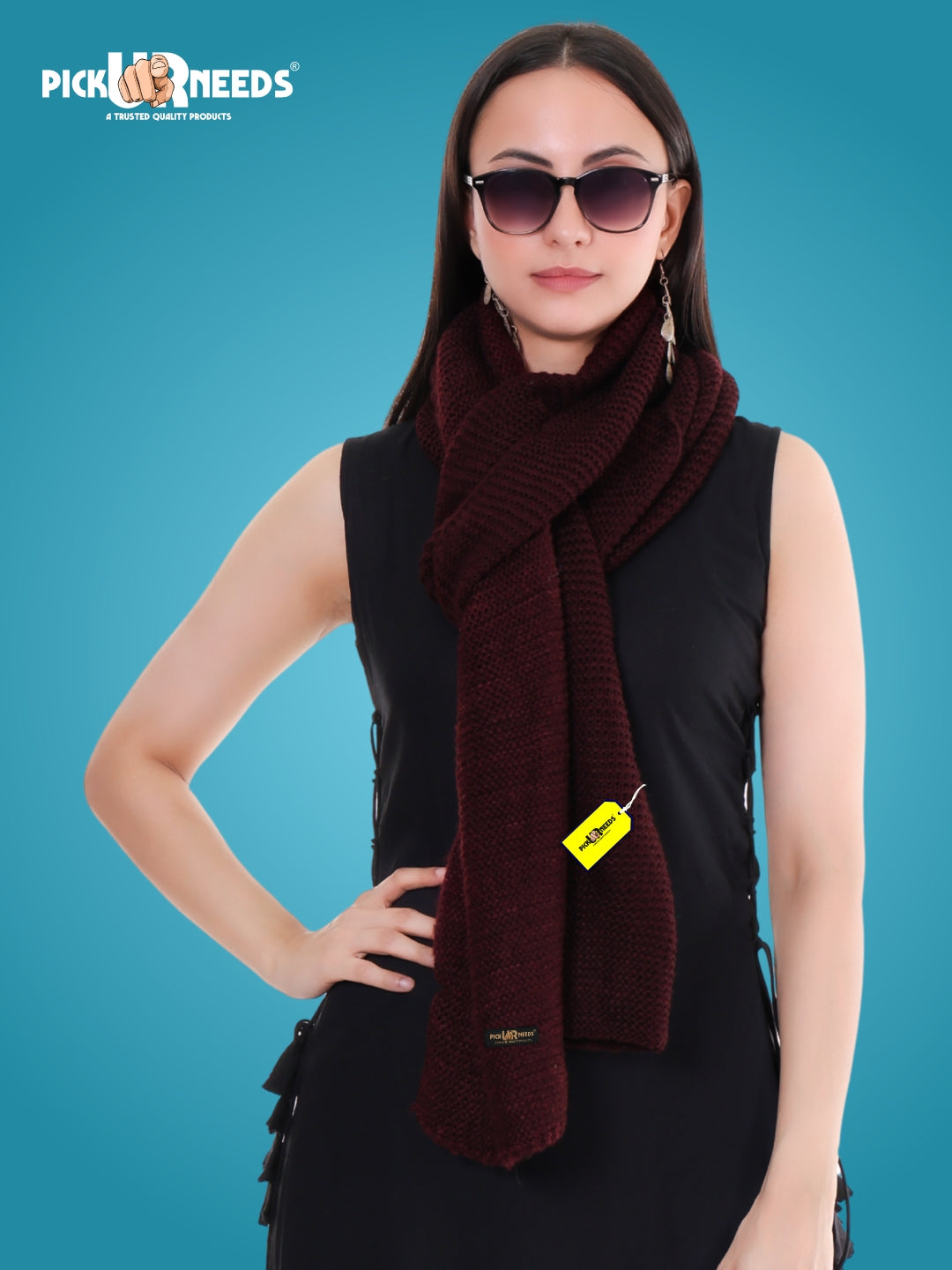 Pick Ur Needs Soft & Elegant Women’s Winter Scarf Wool Blend Knitted Muffler For Cold Weather Wrap