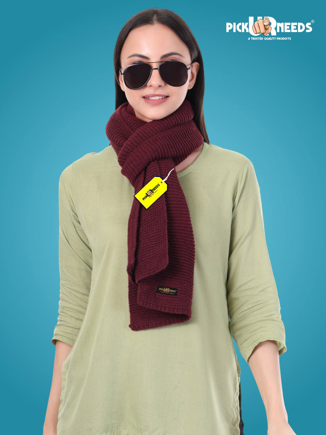 Pick Ur Needs Premium Knitted Winter Shawl/Stole for Women | Soft & Warm Woolen Wrap | Multipurpose Muffler,Shrug & Scarf