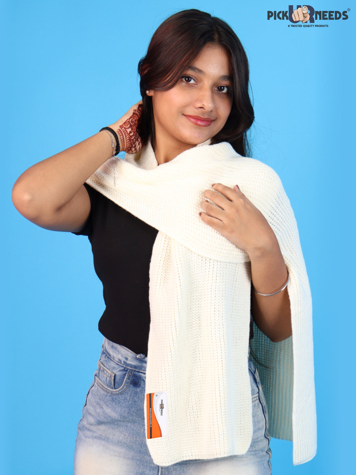 Pick Ur Needs Soft Warm Winter Muffler Shawl Stole Knitted Wrap for Girls & Women Stylish Lightweight Shoulder Scarf