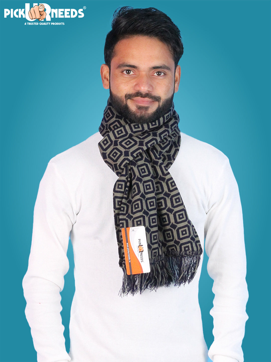 Pick Ur Needs Geometric Print Men Muffler