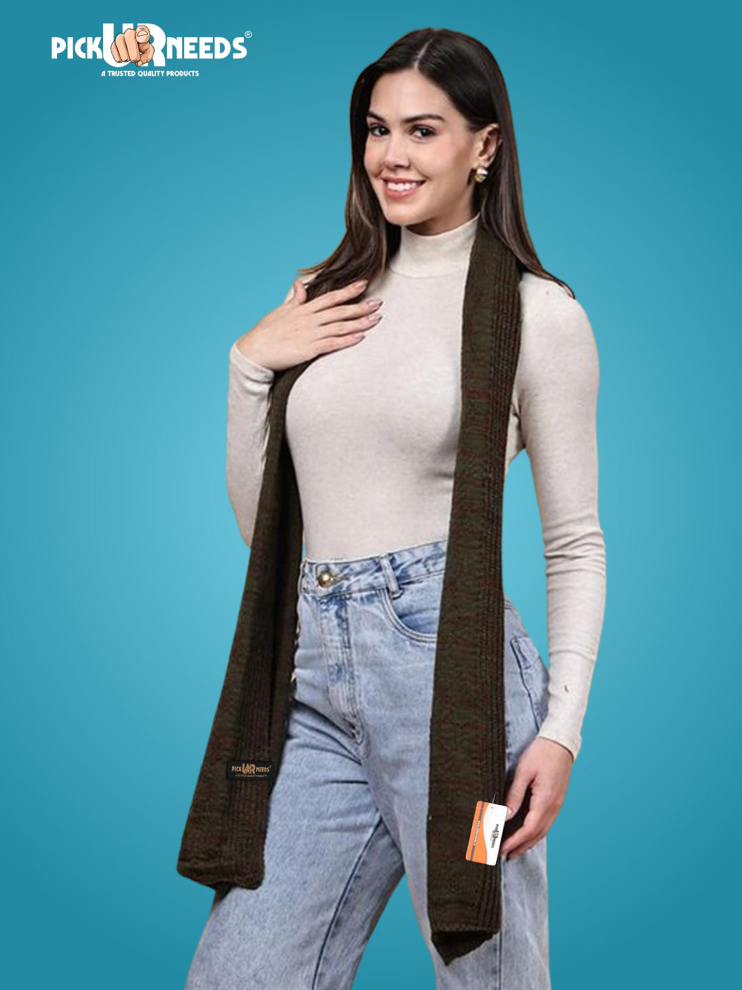 Pick Ur Needs Women’s Knitted Winter Scarf – Soft, Warm & Stylish Casual Long Muffler Stole for Girls