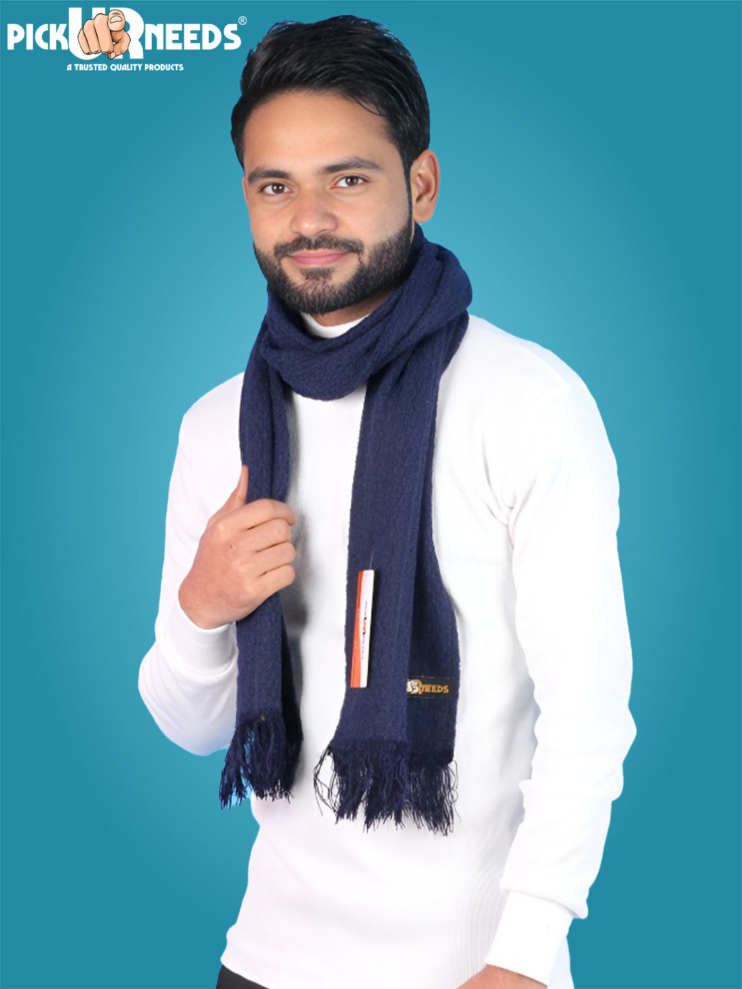Pick Ur Needs Premium Winter Knit Muffler for Men Soft Woolen Neck Scarf with Stylish Pattern Warm & Comfortable Winter Wear for Outdoor & Casual Use