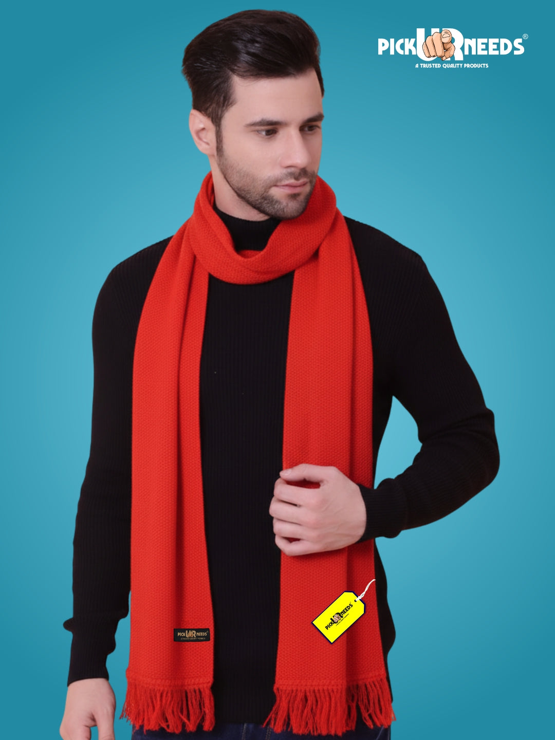 Pick Ur Needs Premium Soft, Warm & Breathable Wool Blend Winter Scarf for Men Fashionable Elegant Muffler