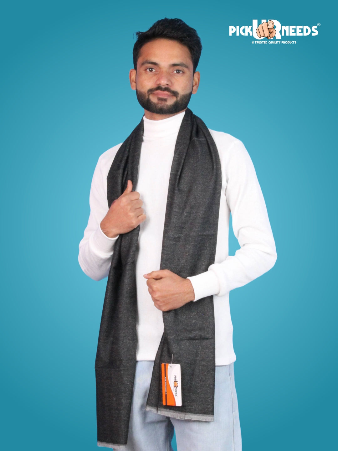 Pick Ur Needs Premium Winter Muffler for Men Soft Wool-Blend Checked Scarf Warm, Lightweight & Stylish Muffler for Office, Casual & Outdoor Wear