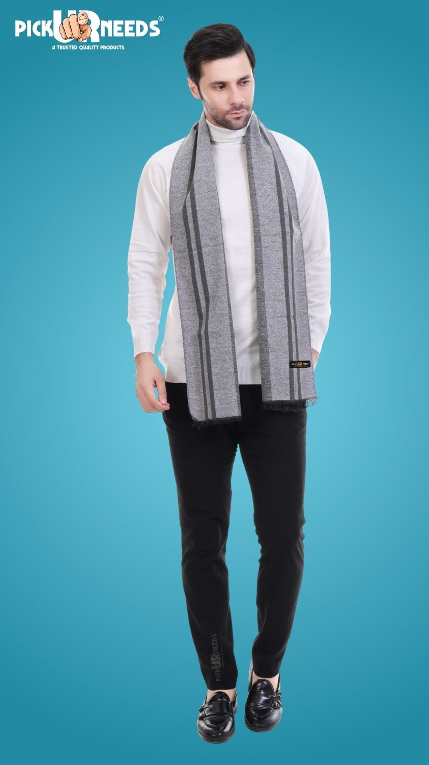 Pick Ur Needs Men's Muffler Check Desgin Premium Woolen Blend Fabric Stylish Look Muffler For Men