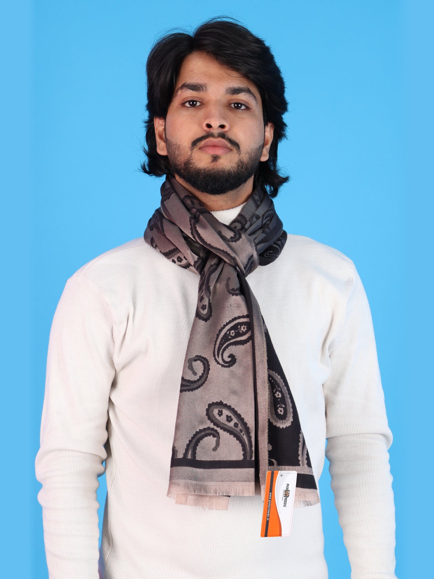Pick Ur Needs Mens 2-in-1 Shawl & Stole, Elegant Paisley Print Winter Wrap, Lightweight Warm Shoulder Scarf for Boys, Stylish Reversible-Style