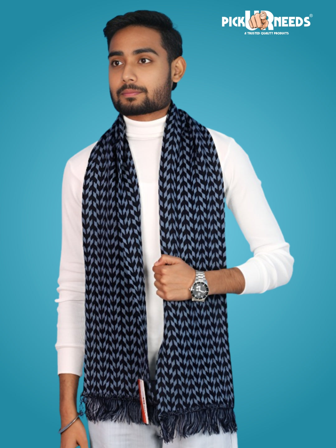 Pick Ur Needs Men’s Knit Winter Muffler Wool-Blend Scarf for Men Stylish Warm Muffler for Office, Casual & Travel Wear