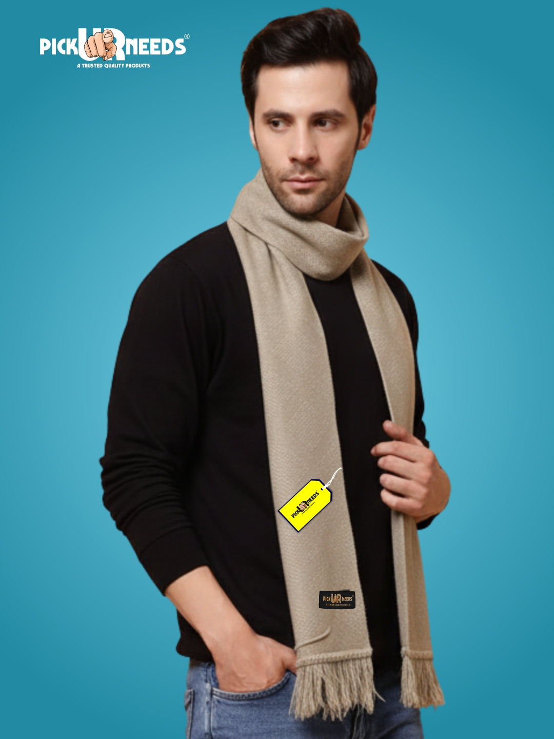 Pick Ur Needs Premium Soft, Warm & Breathable Wool Blend Winter Scarf for Men Fashionable Elegant Muffler