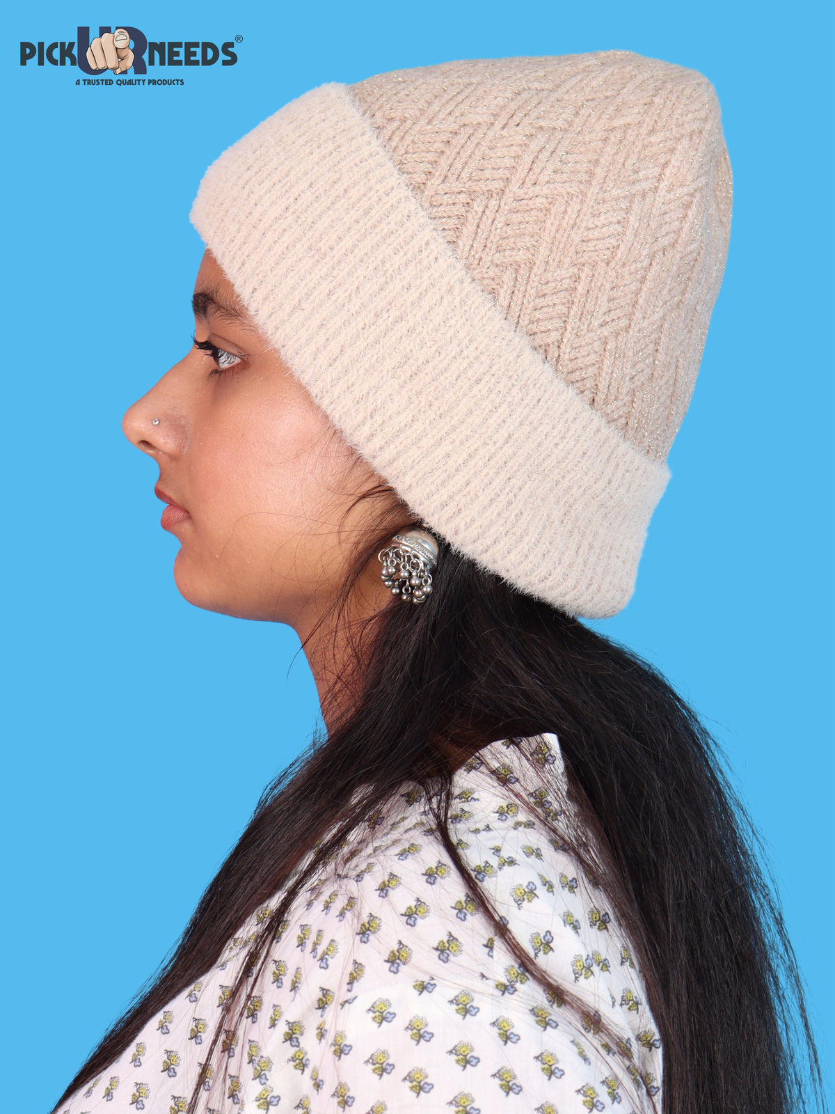 Pick Ur Needs Women & Girls Winter Beanie Cap Cozy & Soft Knitted Warm Hat with Stretchable Fit