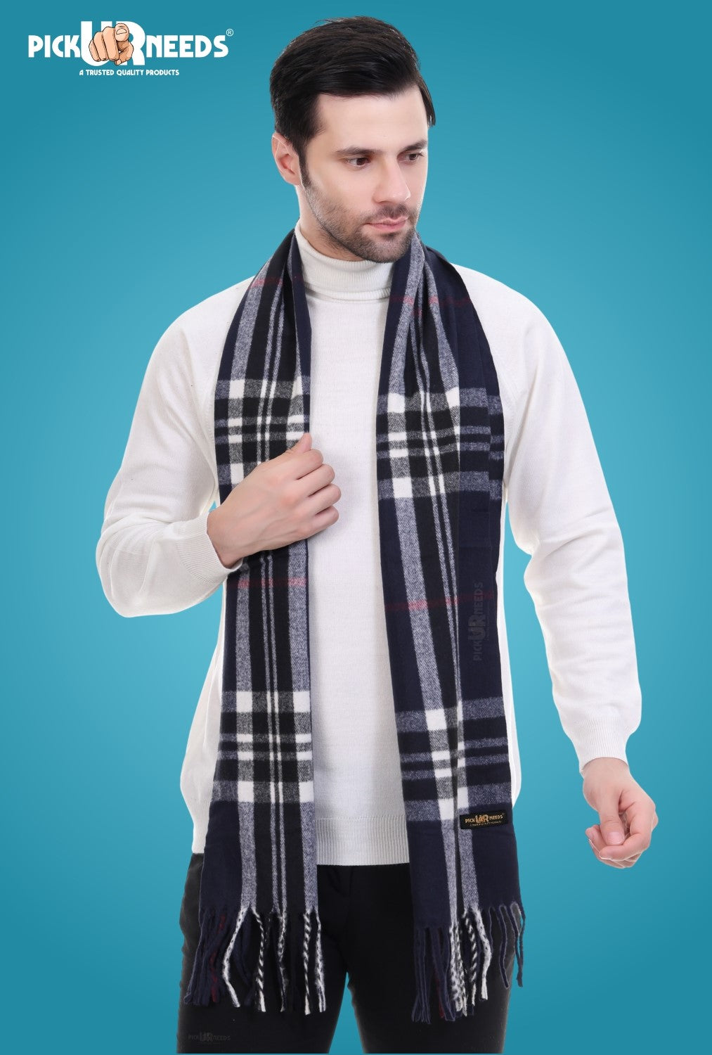 Pick Ur Needs Stylish Men’s Muffler – Warm, Soft & Trendy Winter Accessory