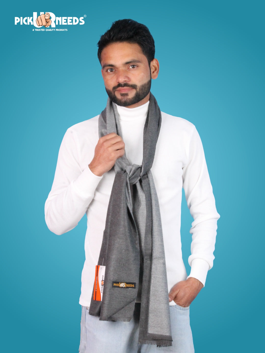 Pick Ur Needs Reversible Winter Muffler for Men Dual-Color Soft Woolen Scarf Warm, Stylish & Lightweight Muffler for Casual, Office & Outdoor Wear