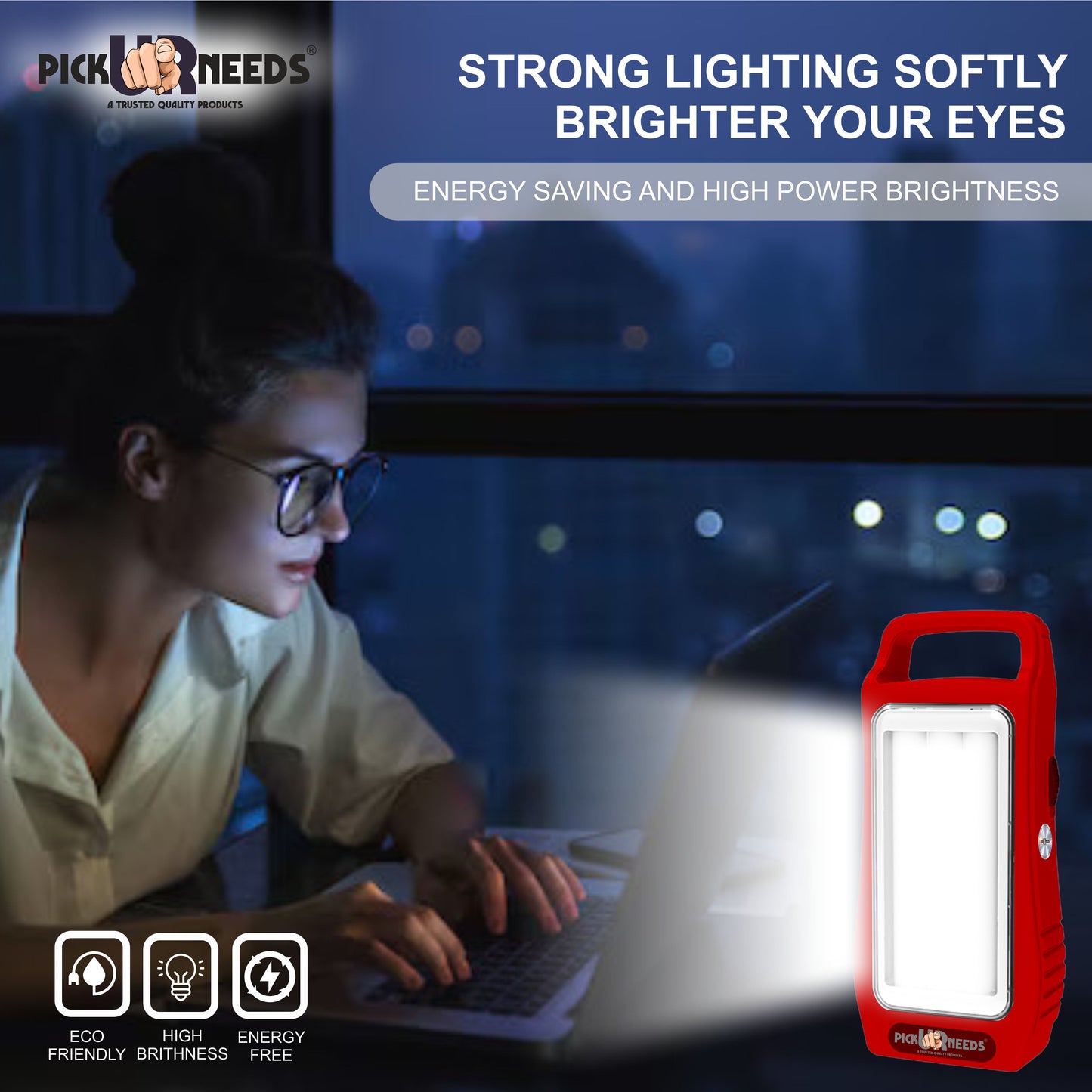 Pick Ur Needs Rechargeable Home Emergency Lantern With 3 Bright Tube Light Long Battery Backup 5 hrs Torch Emergency Light
