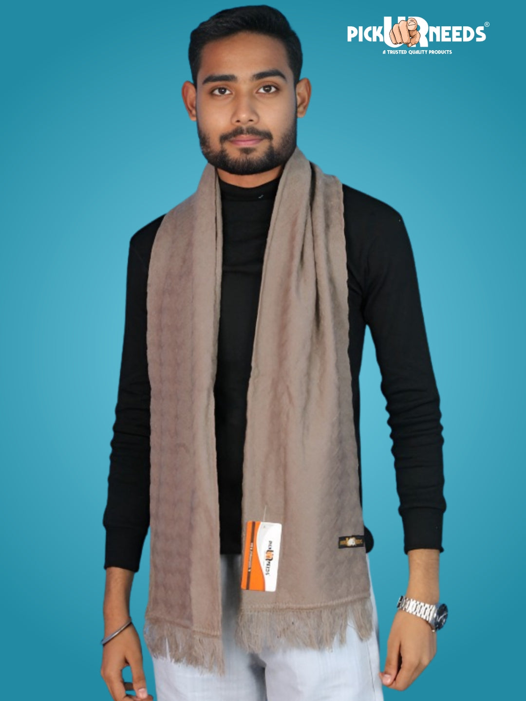 Pick Ur Needs Men’s Signature Winter Muffler Ultra-Soft Textured Scarf for Cold Weather Elegant Daily & Office Wear Muffler for Men