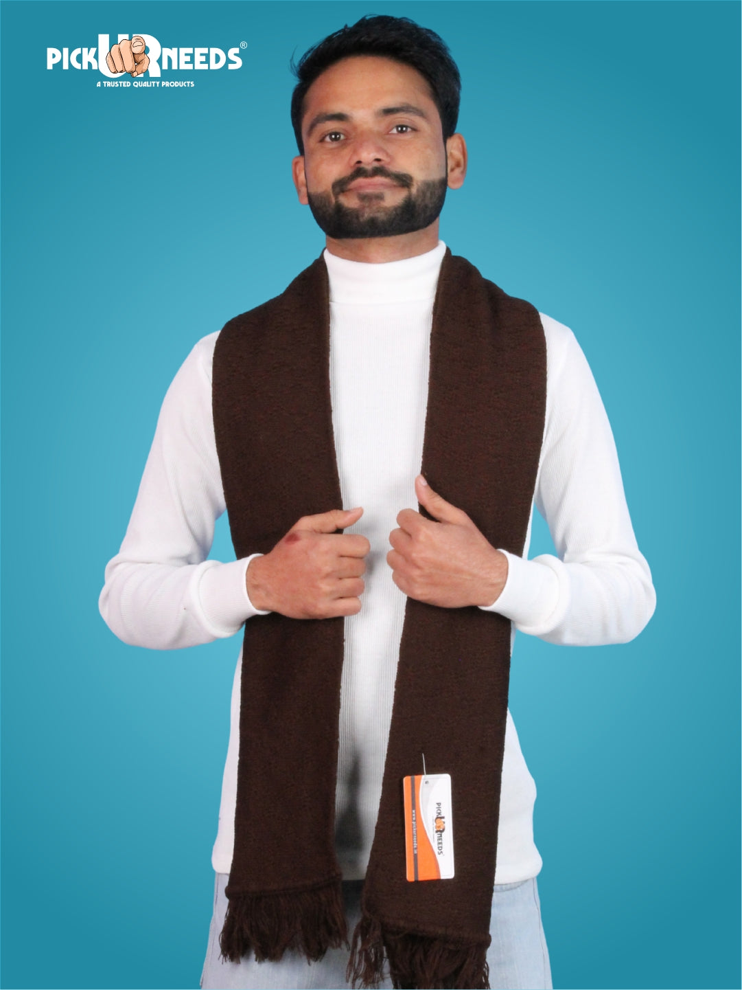 Pick Ur Needs Premium Soft Winter Muffler for Men Lightweight Warm Woolen Scarf Stylish Neck Muffler for Outdoor & Casual Use