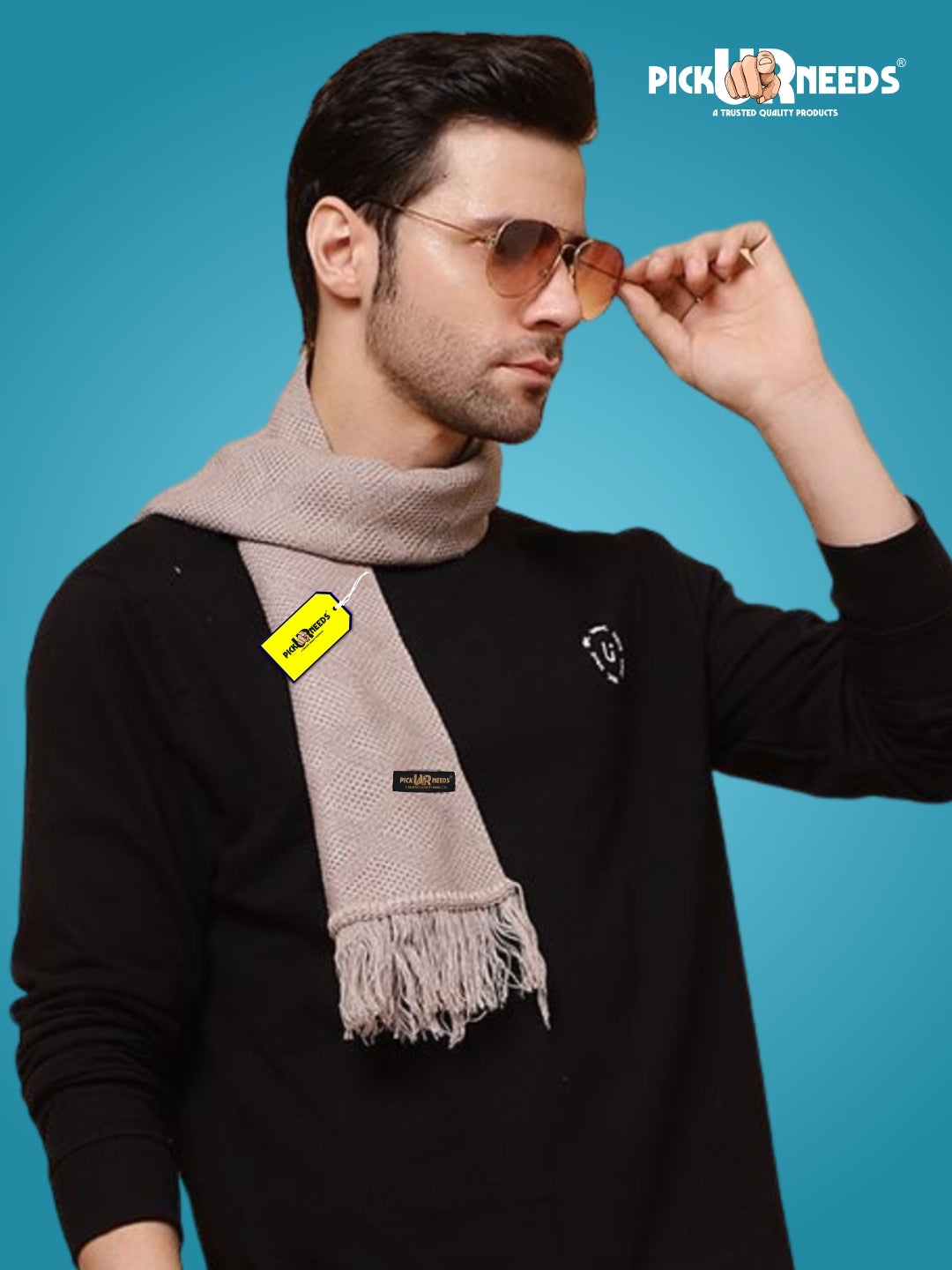 Pick Ur Needs Premium Soft, Warm & Breathable Wool Blend Winter Scarf for Men Fashionable Elegant Muffler