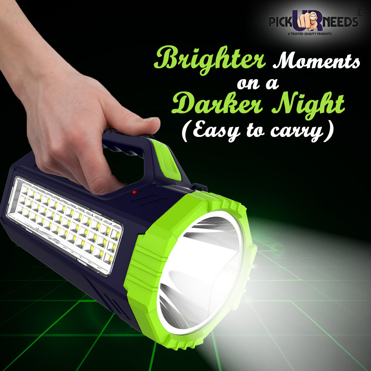 Pick Ur Needs Rechargeable Bright Led Torch Light Laser Long Range High Power Search Light Kisan Rechargeable with 36 Led Side Emergency Lights