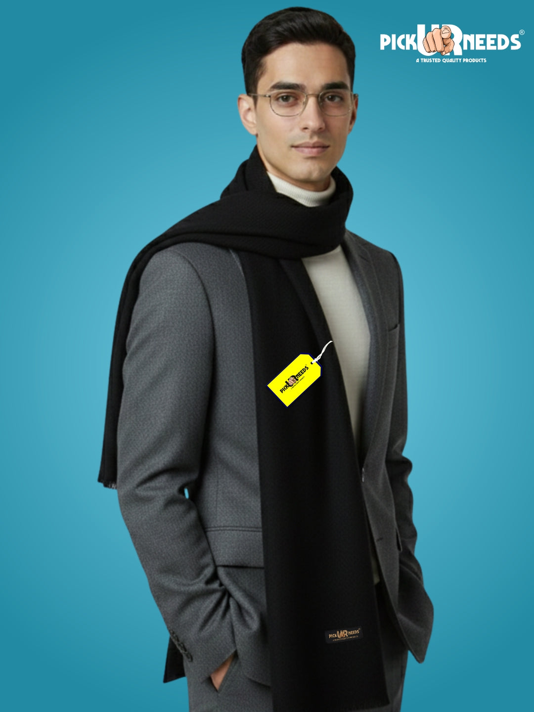 Pick Ur Needs Men’s Classic Winter Muffler Ultra-Soft Woolen Scarf with Premium Finish for Formal & Casual Outfits
