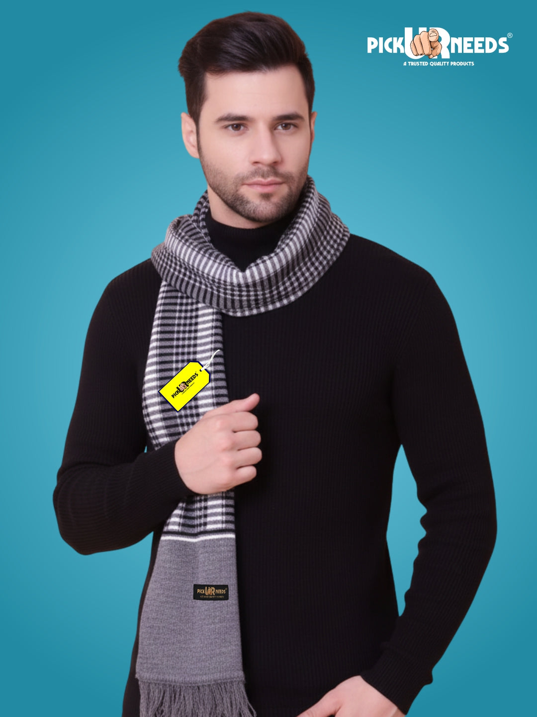 Pick Ur Needs Premium Winter Muffler for Men Soft Woolen Knitted Scarf for Warmth & Style