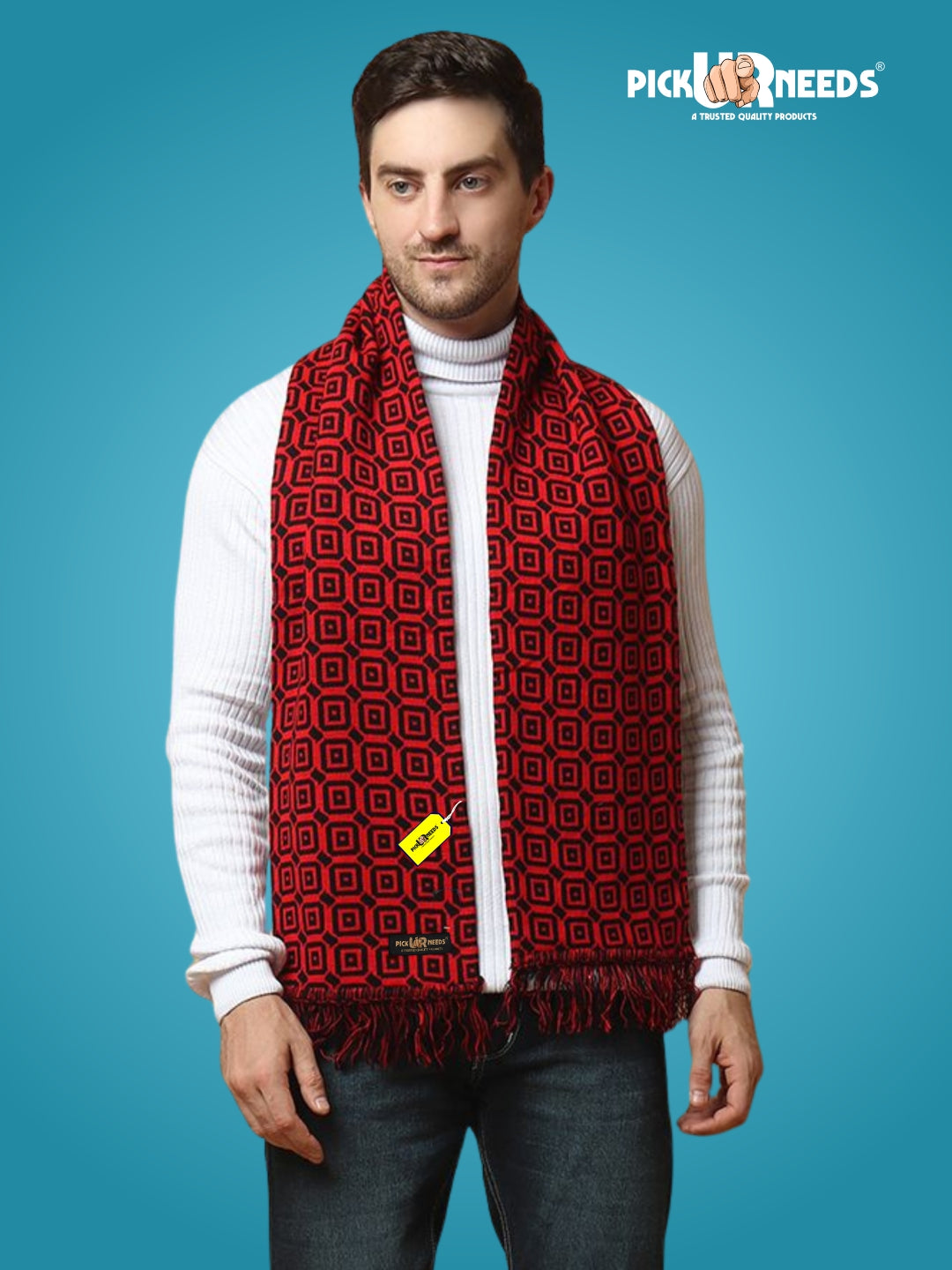 Pick Ur Needs Geometric Print Men Muffler