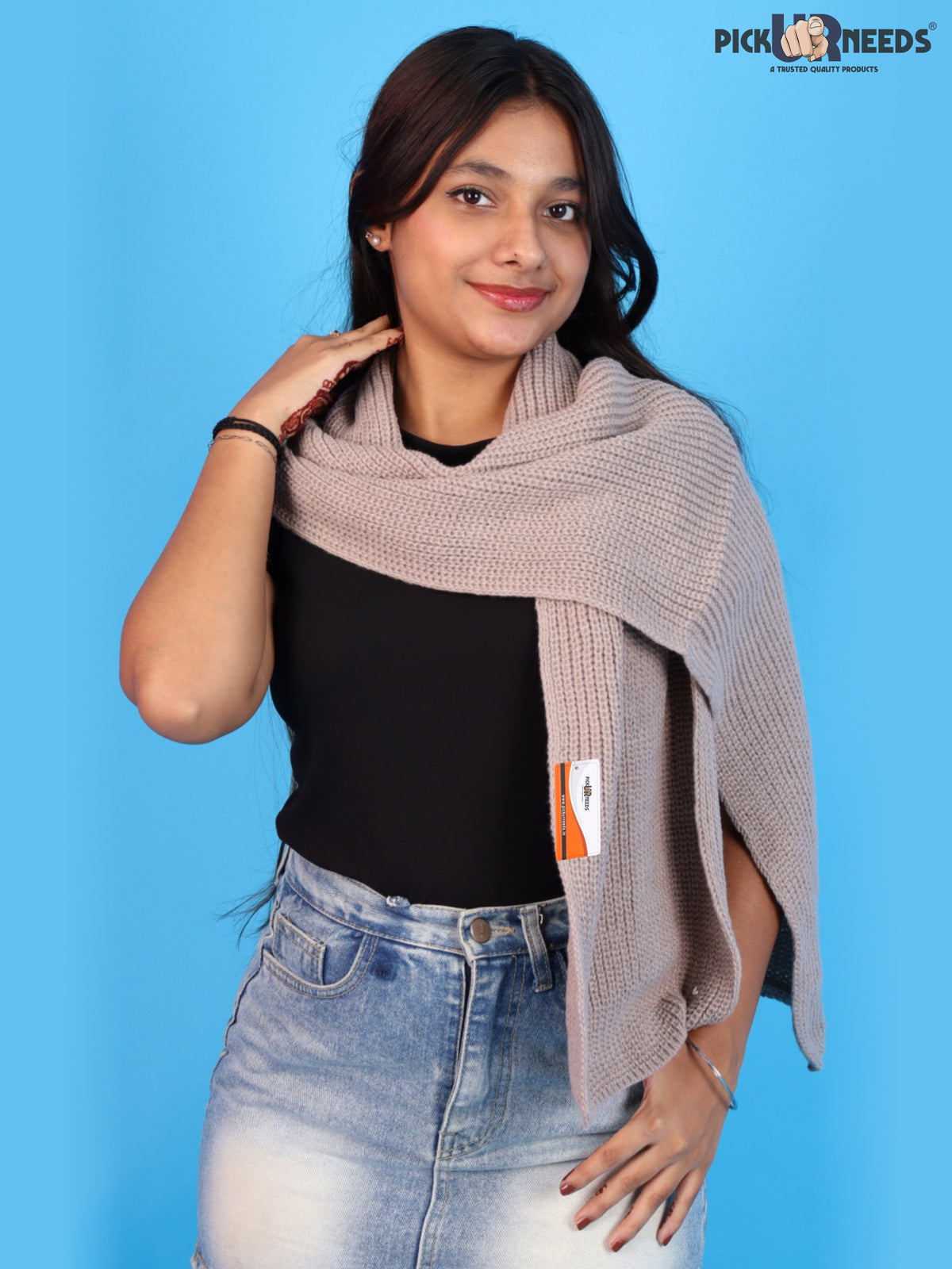 Pick Ur Needs Soft Warm Winter Muffler Shawl Stole Knitted Wrap for Girls & Women Stylish Lightweight Shoulder Scarf