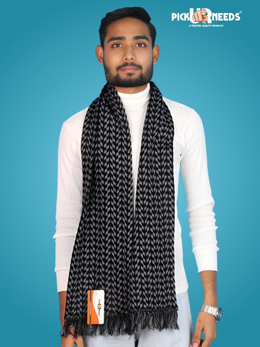 Pick Ur Needs Men’s Knit Winter Muffler Wool-Blend Scarf for Men Stylish Warm Muffler for Office, Casual & Travel Wear