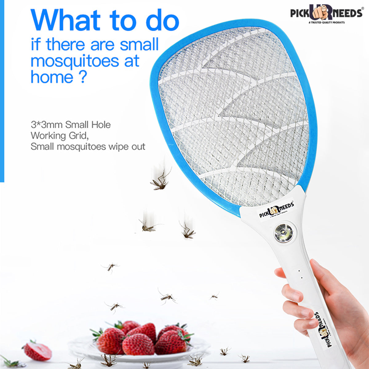 Pick Ur Needs Mosquito Racket Bat Rechargeable Anti Electric Insect Killer Racquet Bat | Fly Swatter with USB Charging