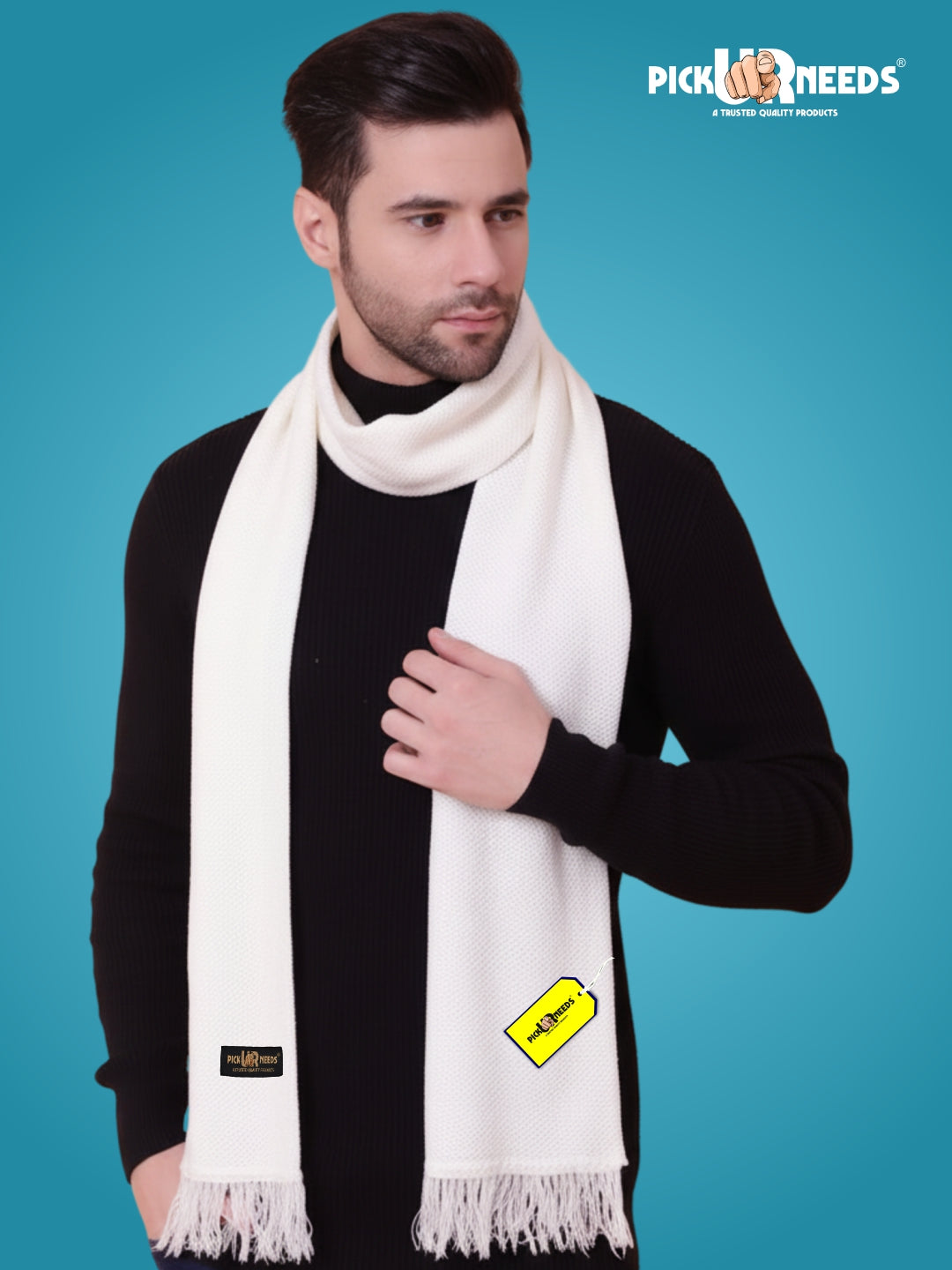 Pick Ur Needs Premium Soft, Warm & Breathable Wool Blend Winter Scarf for Men Fashionable Elegant Muffler