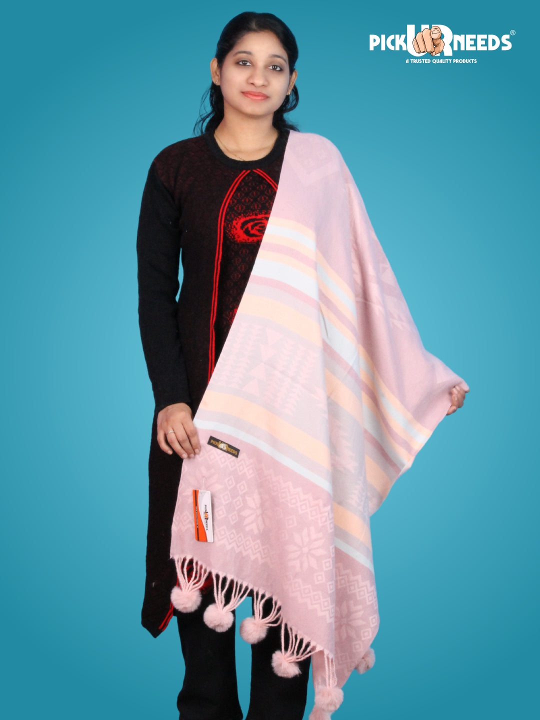 Pick Ur Needs Women's Soft Winter Shaw Warm Wool Blend Wrap  Stylish Tassel Stole