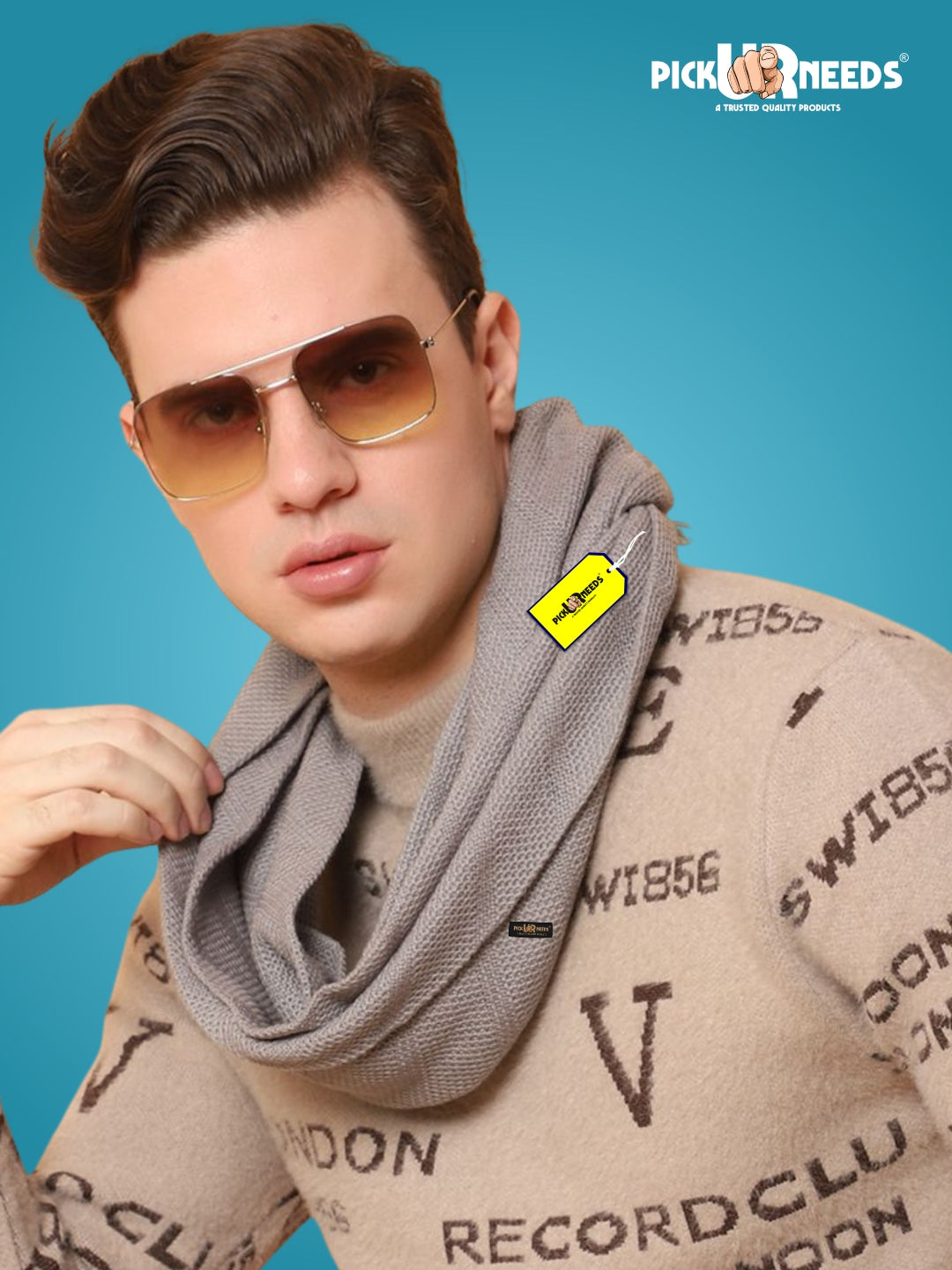 Pick Ur Needs Premium Soft, Warm & Breathable Wool Blend Winter Scarf for Men Fashionable Elegant Muffler