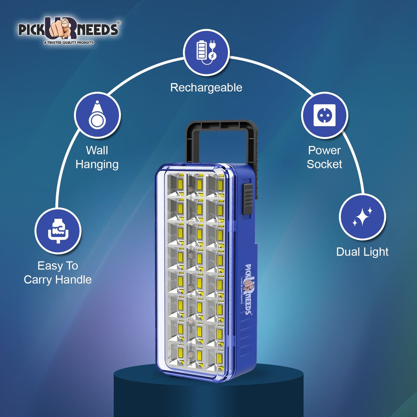 Pick Ur Needs High-Bright 24 LED with Rechargeable Emergency Floor Lantern Lamp Light