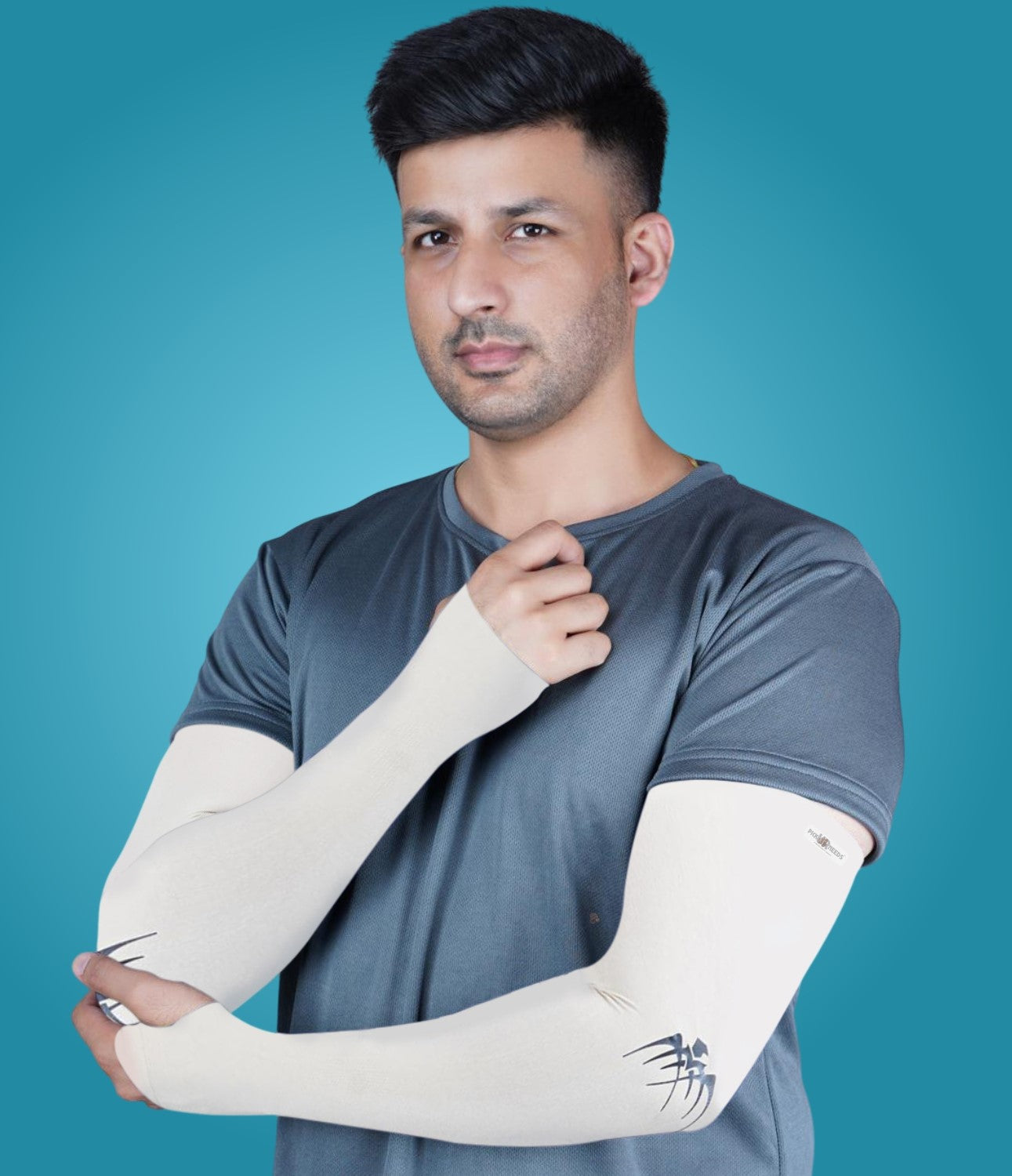 Pick Ur Needs UV Protection Arm Sleeves with Thumb Holes, Nylon Sun Protection Hand Cover for Running and Cycling, Unisex