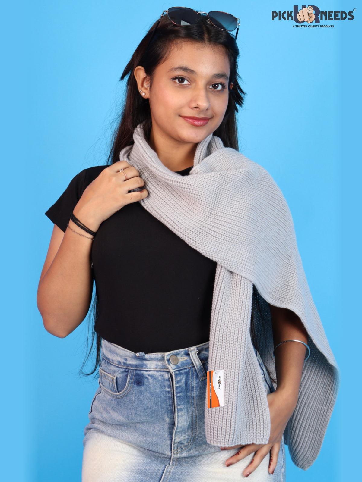 Pick Ur Needs Soft Warm Winter Muffler Shawl Stole Knitted Wrap for Girls & Women Stylish Lightweight Shoulder Scarf