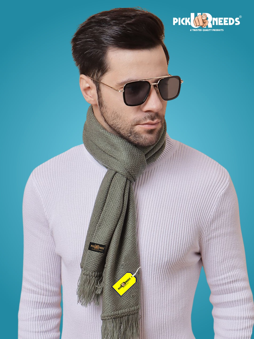 Pick Ur Needs Premium Soft, Warm & Breathable Wool Blend Winter Scarf for Men Fashionable Elegant Muffler