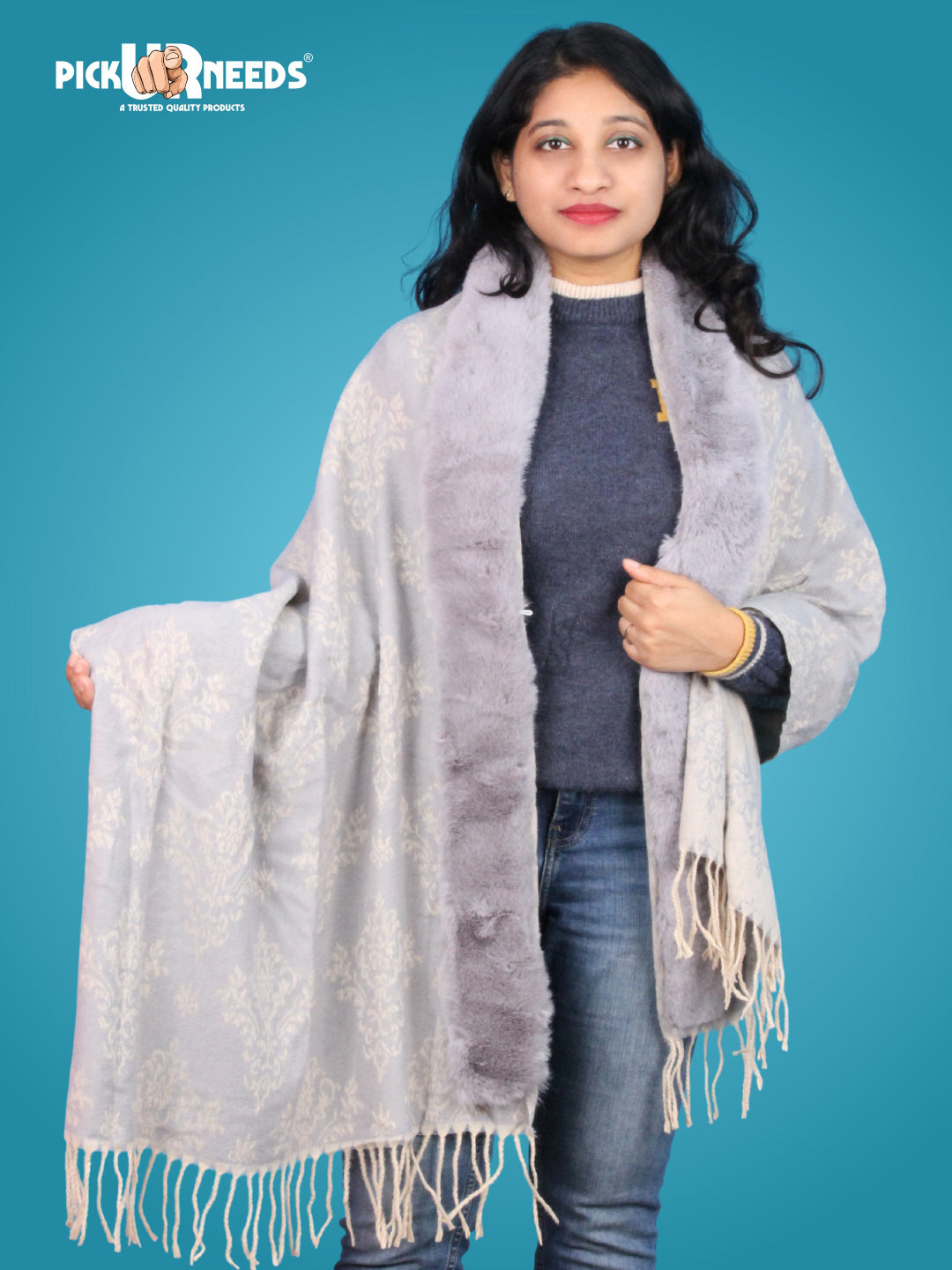 Pick Ur Needs Pashmina Self Design Women Shawl