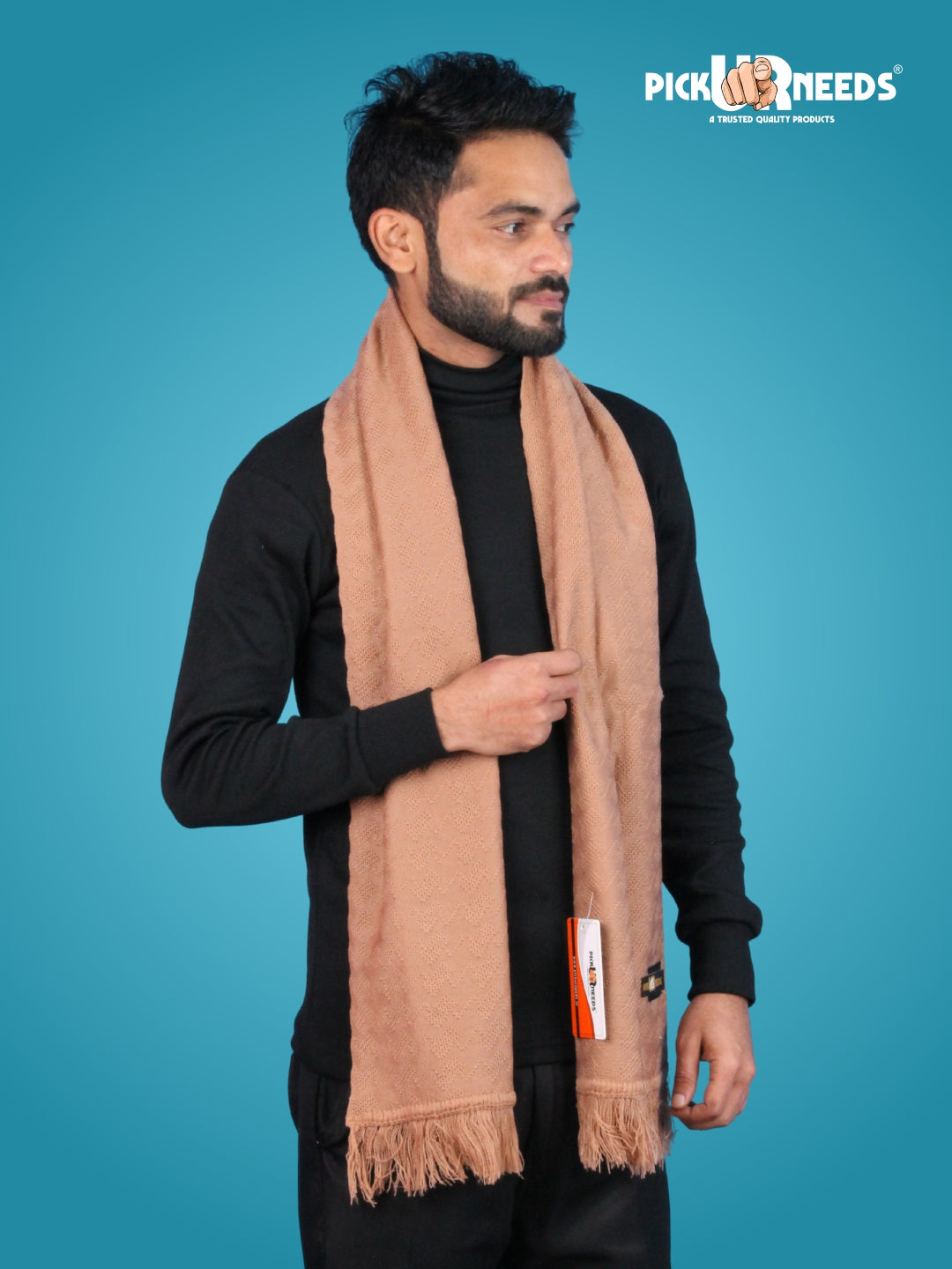 Pick Ur Needs Men’s Signature Winter Muffler Ultra-Soft Textured Scarf for Cold Weather Elegant Daily & Office Wear Muffler for Men