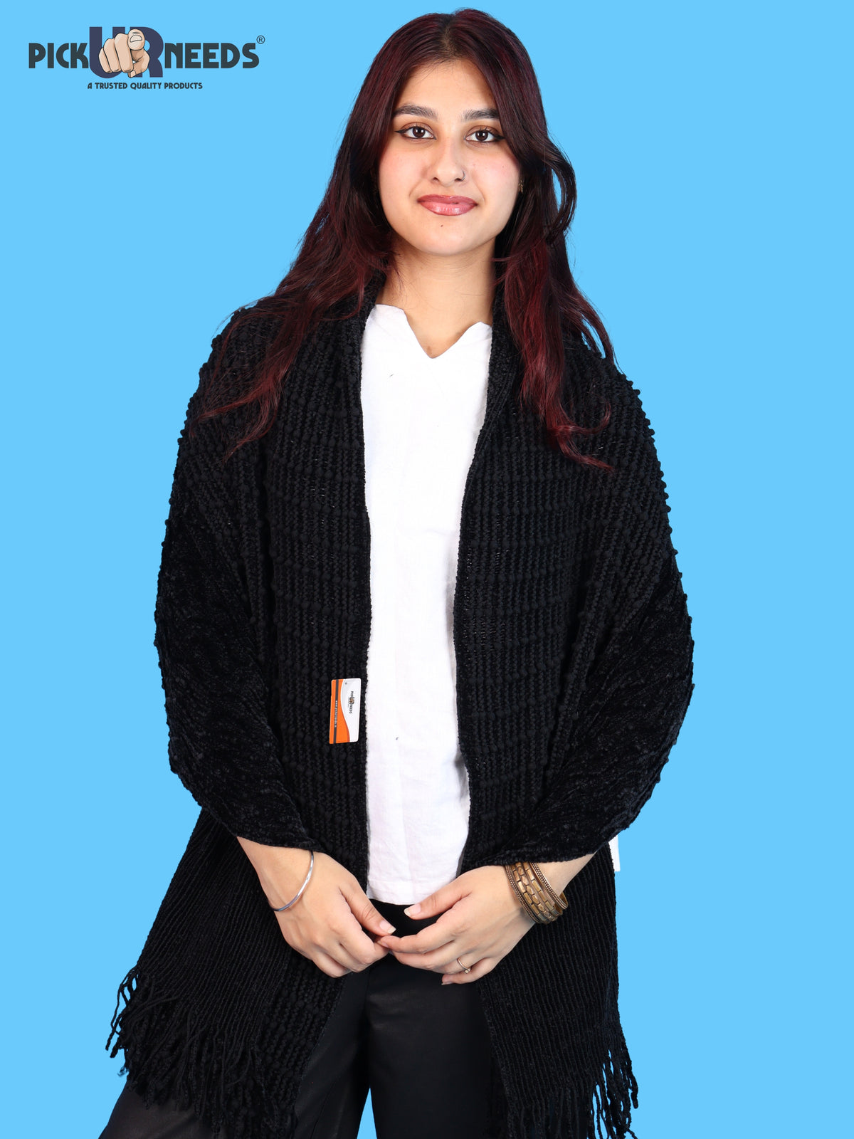 Pick Ur Needs Winter Premium Muffler for Women Soft Textured Woven with Elegant Fringe Detailing Warm For Girls